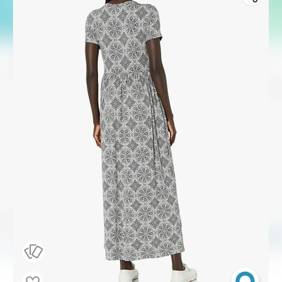 Amazon Essentials Short-Sleeve Waisted Maxi Dress in Gray Tile Print Size XS - Picture 2 of 6